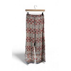 Angie Women's Floral Print Wide Leg Pants Rayon Boho Casual Size Size